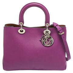 Dior Purple Leather Medium Diorissimo Shopper Tote