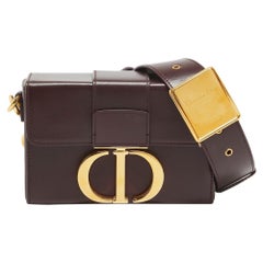 Sac Montaigne 30 Dior en cuir bourgogne