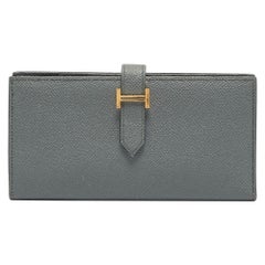 Hermes Vert Amande Epsom Leather Bearn Gusset Wallet