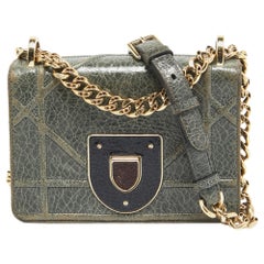 Dior Green Ceramic Effect Leather Diorama Club Shoulder Bag