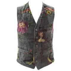 Yohji Yamamoto Men's Printed Velvet Waistcoat