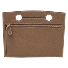 Hermes Etoupe Togo Leather Backpocket Pouch
