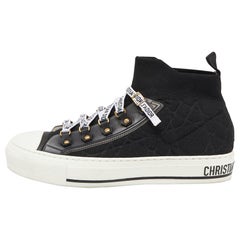 Dior Black Fabric and Rubber Walk'n'Dior High Top Sneakers Size 38