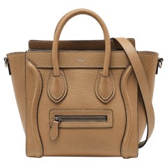 Céline Beige Leather Nano Luggage Tote