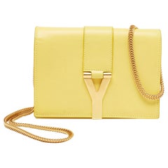 Saint Laurent Yellow Leather Mini Chyc Crossbody Bag
