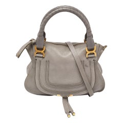 Chloe Grey Leather Medium Marcie Satchel