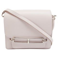 Hermes Mauve Pale Evercolor Leather Roulis Mini Bag