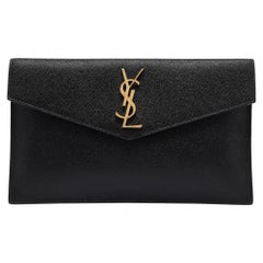 Saint Laurent Black Leather Uptown Pouch