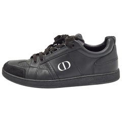Dior Black Leather Low Top Sneakers Size 37