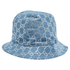 Gucci Blue GG Lamé Desert Bucket Hat M