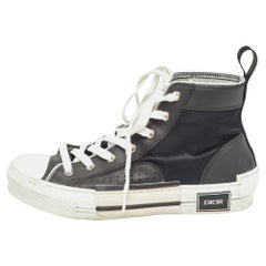 Dior Black Nylon and Leather B23 High Top Sneakers Size 40.5