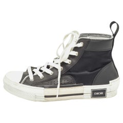 Dior Schwarze B23 High Top-Turnschuhe aus Nylon und Leder Größe 40,5