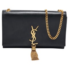 Saint Laurent Black Leather Kate Tassel Shoulder Bag