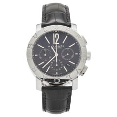 Used Bvlgari Stainless Steel Leather Bvlgari Bvlgari BB42BSLDCH Men's Wristwatch 42mm
