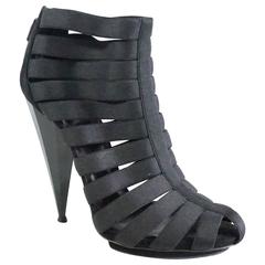 Gucci Black Bandage Caged Booties - 38.5