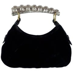 Tom Ford for YSL Black Velvet Mombasa Bag with Rhinestone Handle 