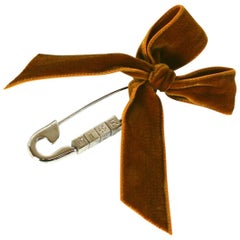 Christian Dior Logo Safety Pin Brooch