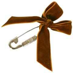 Christian Dior Logo Safety Pin Brooch