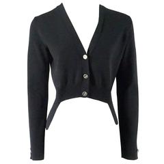 Chanel Black Knit Tuxedo Tail Sweater – 38
