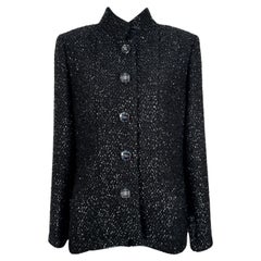 Chanel Neue 2019 Frühling Timeless Schwarz Tweed Jacke