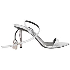 Sandali con tacco con lucchetto Tom Ford Silver