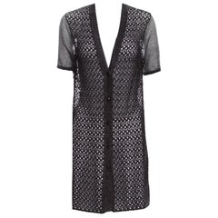 MISSONI Black Metallic Signature Knit Cardigan Cover Up S