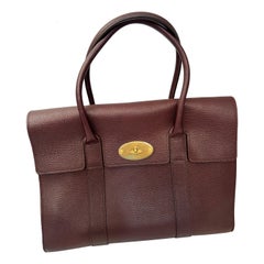 MULBERRY Classic Bayswater bag in grained leather with double handle , Large New