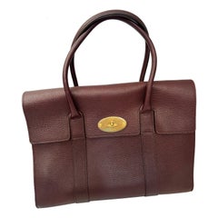 MULBERRY Classic Bayswater Tasche aus genarbtem Leder mit doppeltem Henkel, Large New