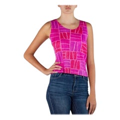 Vintage 1990S Pleats Please Issey Miyake Hot Pink Polyester Geometric Top
