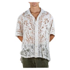 Morphew Collection White Cotton Lace Shirt