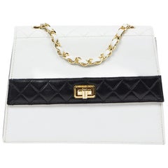 Chanel Rare 1989 Retro Bicolor Flap Bag w/ Pouch