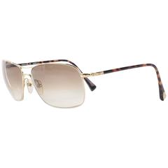 Louis Vuitton Gold Tortoise Men's Women's Unisex Aviator Sunglasses W/Case & Box