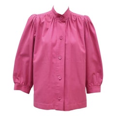 Yves Saint Laurent Rosa Baumwoll-Canvas-Jacke aus Segeltuch in Rosa, 1970er Jahre