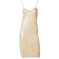 Martin Margiela for Hermes - Robe en maille dorée scintillante