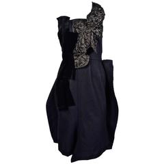 Comme des Garcons navy and black strapless dress, 2010
