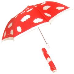 Vintage Courreges Paris Rare Mod Cloud Theme Umbrella c 1970s