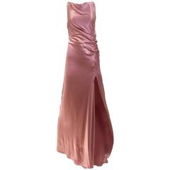 Vintage Gucci by Tom Ford Mauve Pink High Slit Sleeveless 90s Gown
