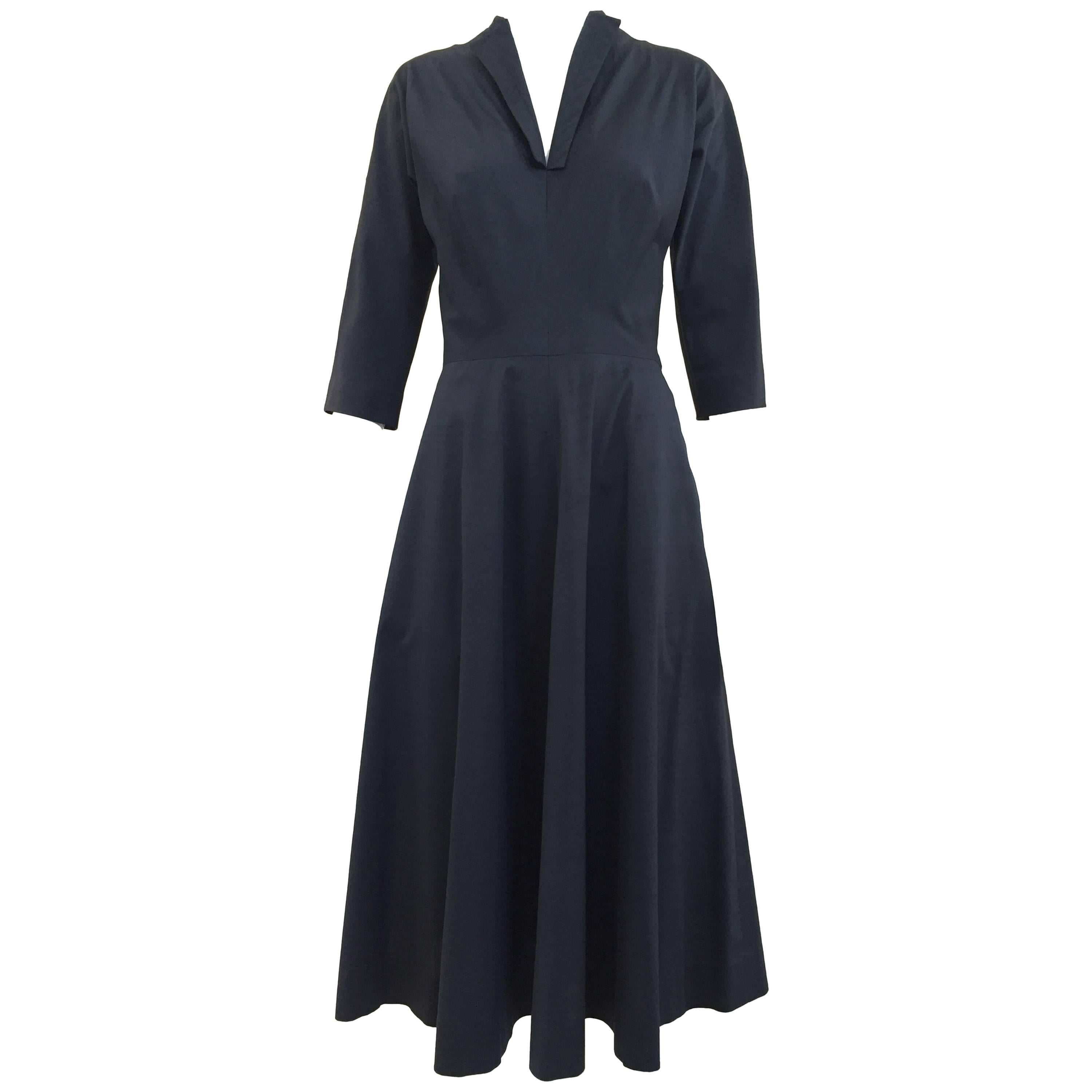 1950s Claire Mccardell Black Silk Cocktail  dress