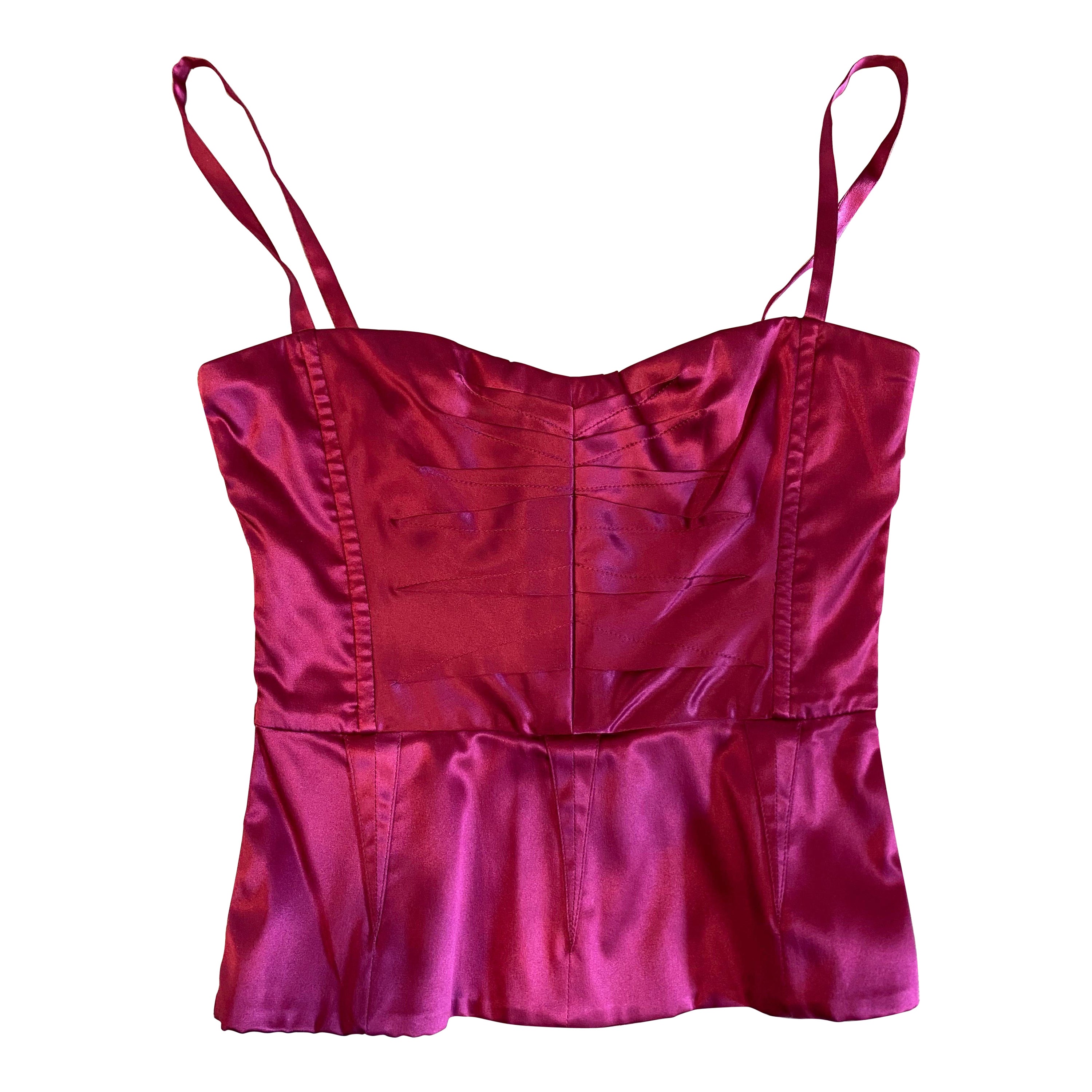Pink  silk Top bustier Dolce & Gabbana For Sale
