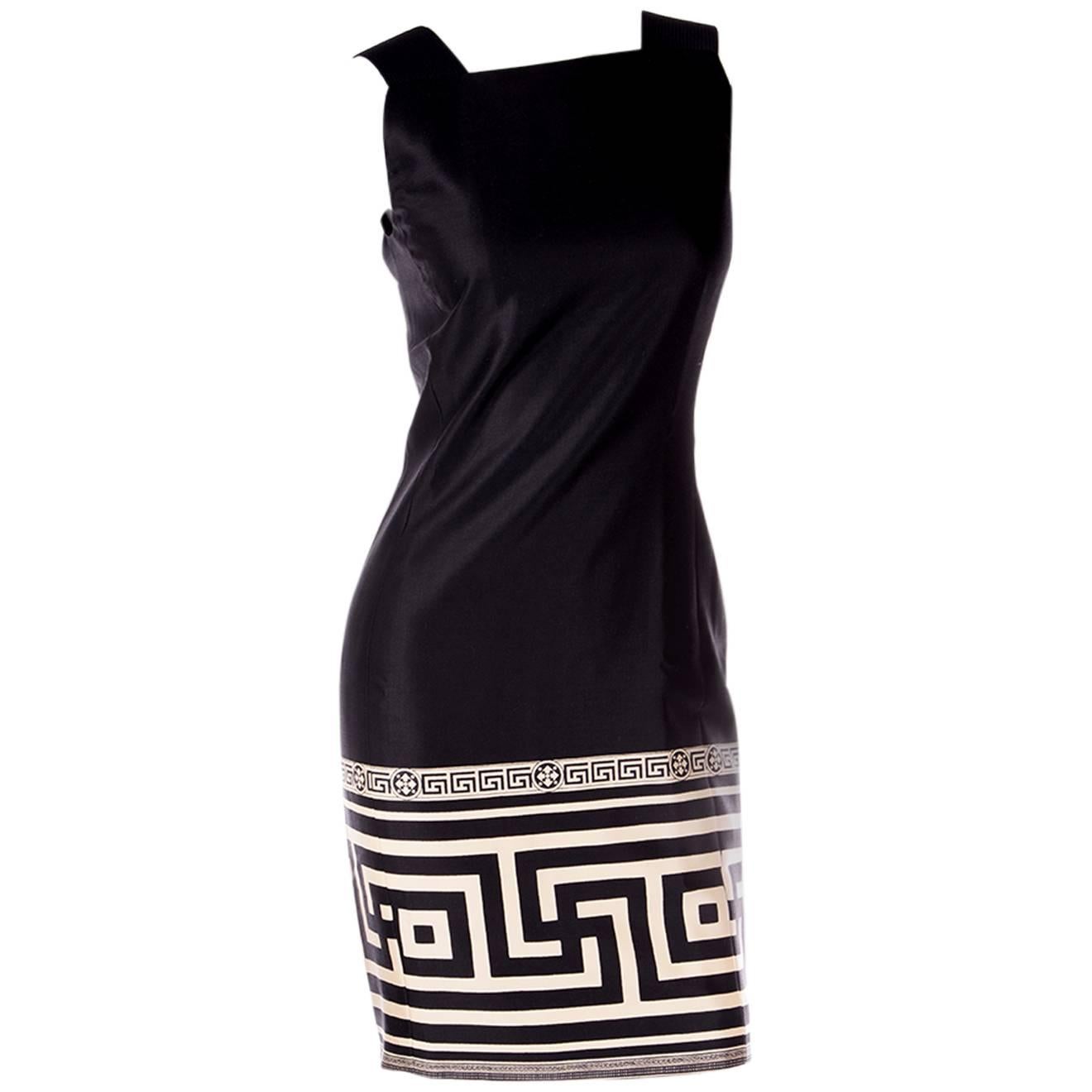 Gianni Versace Greek Key Print Shift Dress