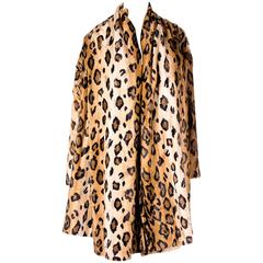 Vintage Norma Kamali Draped Animal Print Coat