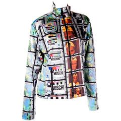 Vintage Moschino Jeans Television Print Track Jacket