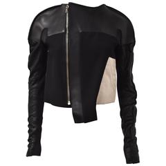 Rick Owens Mixed Leather Panel Jacket 