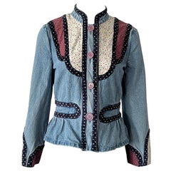 Marc Jacobs archive 2000s veste patchwork en denim et imprimé floral