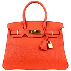 Hermes Birkin 30 Orange Feu