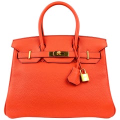 Hermes Birkin 30 Orange Feu 