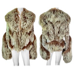 Roberto Cavalli F/W 1999 Runway Shearling Leather & Fur Jacket Coat 