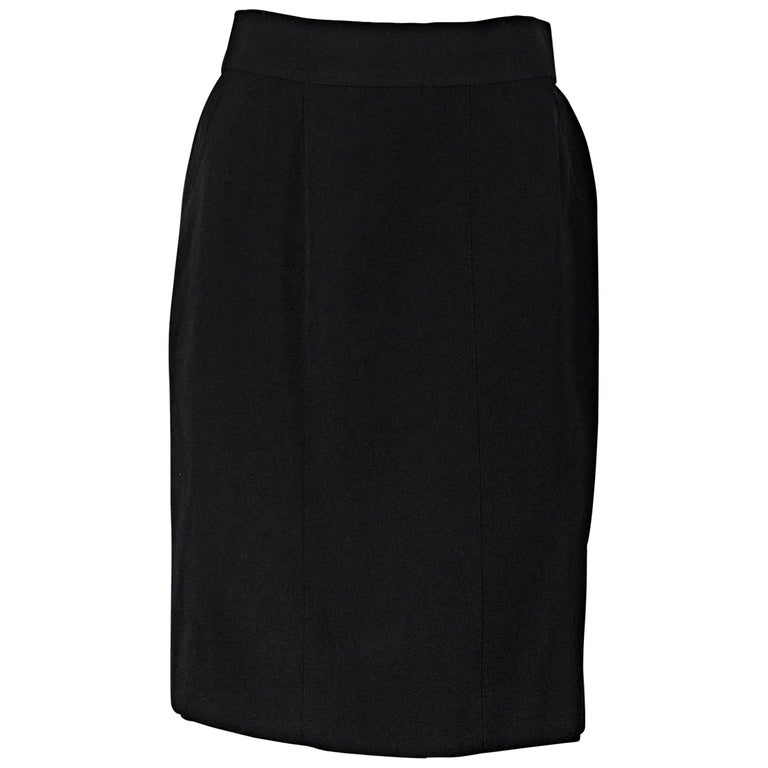 Black Vintage Chanel Skirt at 1stDibs