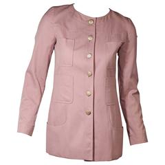 Pink Chanel Button-Front Jacket