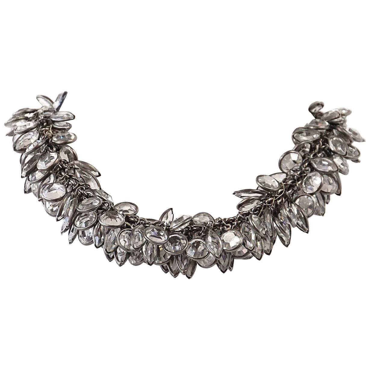 Vintage Art Deco Influenced Lush Crystal Choker Necklace